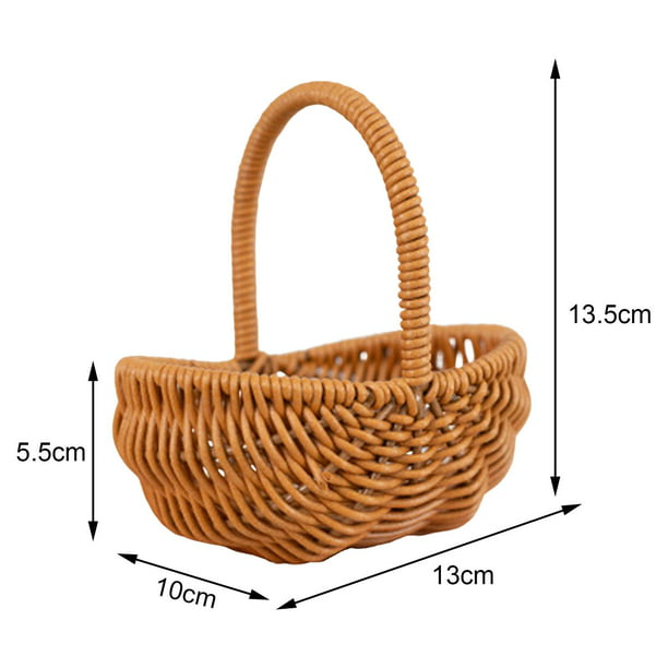 Pequeña cesta decorativa de madera con asas, cestas vacías de 4 pulgadas  para regalos con etiquetas de pizarra. Cestas de mimbre para exhibir