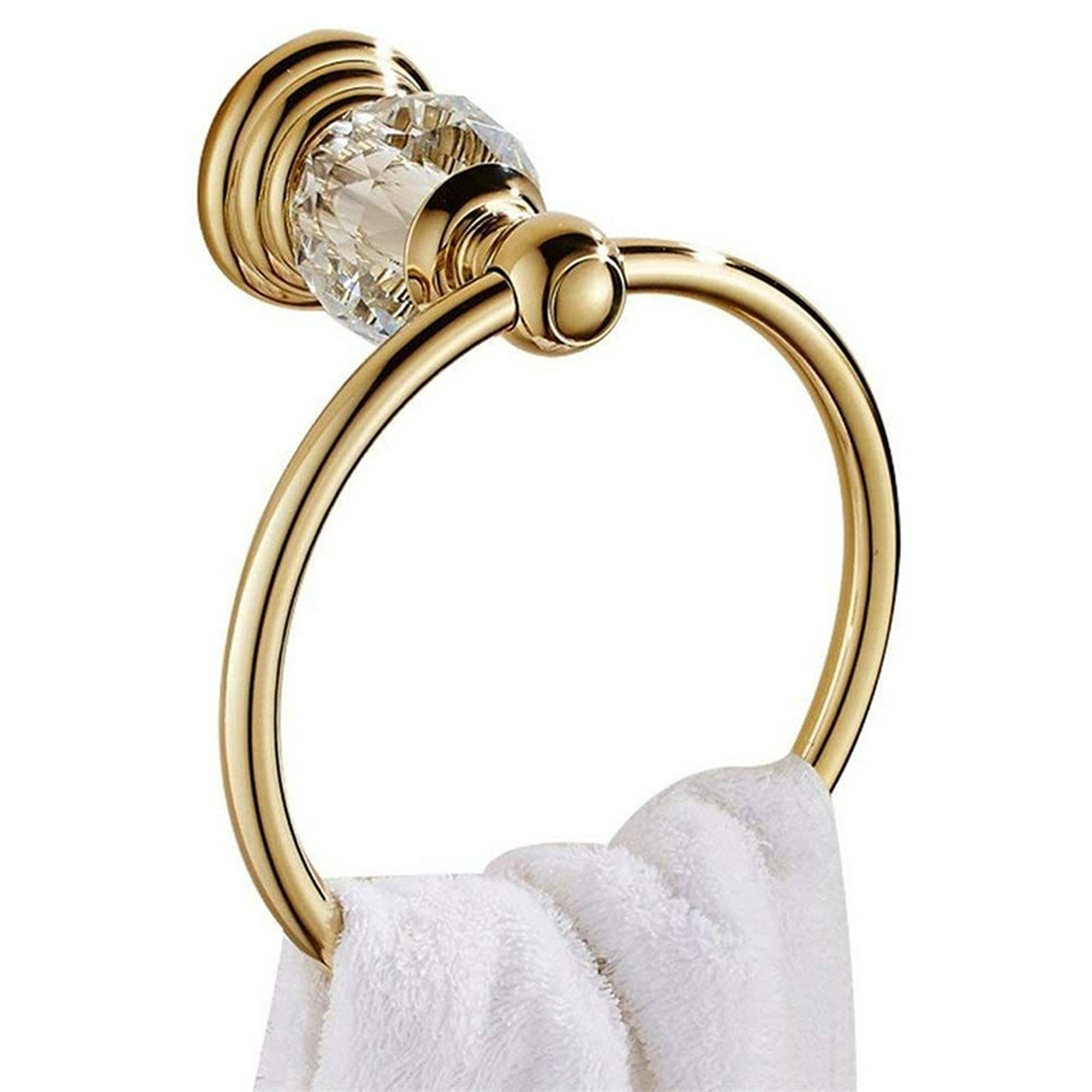 Taozun Toallero de mano dorado, toallero adhesivo para toallero, anillo de  toalla para baño, pared, cocina, caravana, acero inoxidable, acabado de
