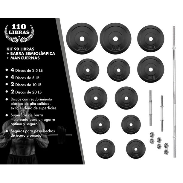 Kit Disco Discos Para Pesas Mancuernas 5 Libras X 6und 30 Lb