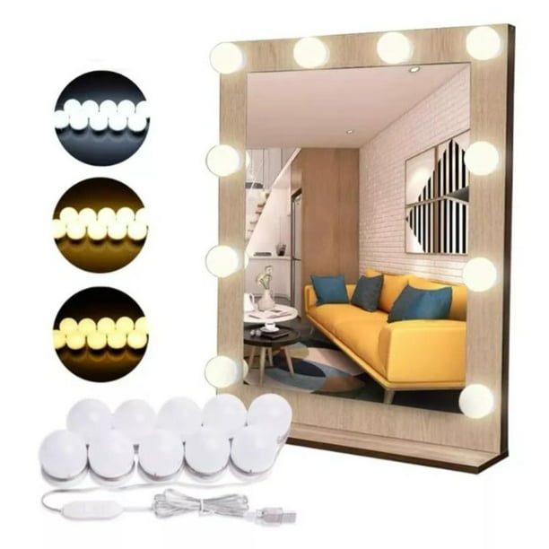Pack de 10 Focos LED USB para Espejo de Maquillaje de Pitipa