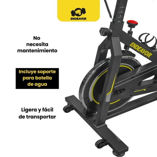 Bicicleta estática de spinning profesional pantalla LCD negra/amarillo