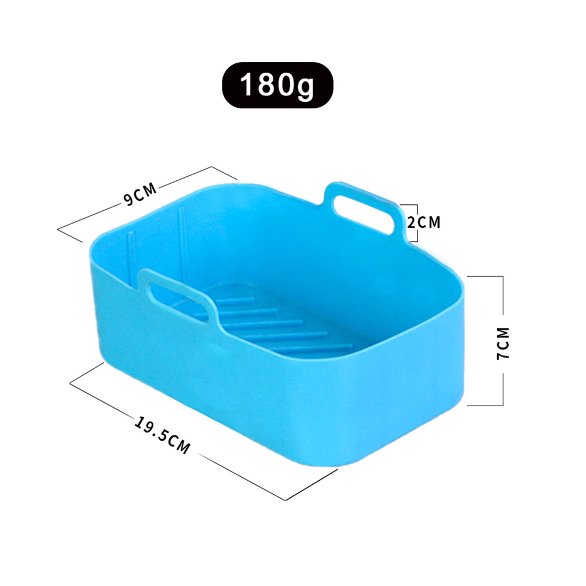 Freidora De Aire Freidora de aire cuadrada de silicona Bandeja para hornear  Horno para utensilios de cocina (Azul) Likrtyny Libre de BPA