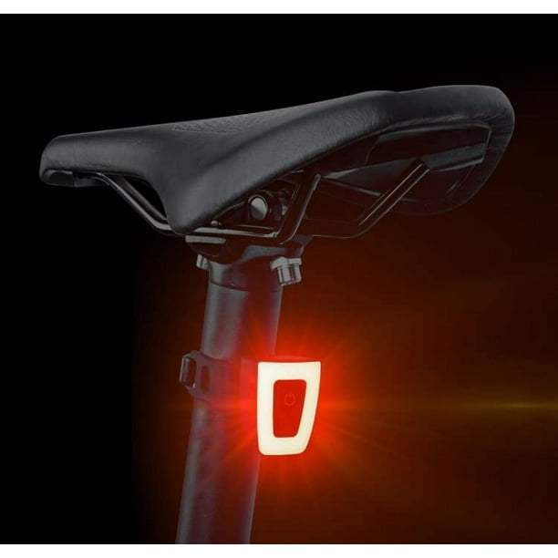 Luz trasera LED para bicicleta - 3 modos de luz trasera - Recargable por  USB - Resistente al agua - Luz potente 20 lm, 8 LED - Para tija de sillín,  casco, mochila, MTB, scooter JM