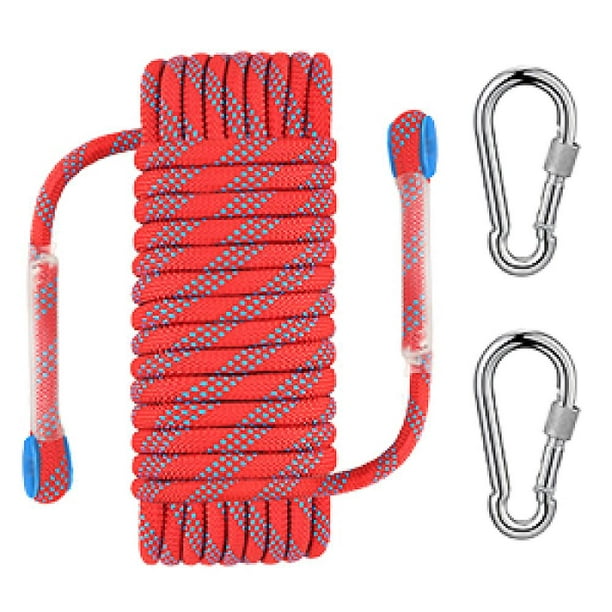 Cuerda de nailon para escalada, cuerda de seguridad de 10mm de diámetro con  mosquetón para senderismo al aire libre, accesorios para deportes y  acampada YONGSHENG 8390611195069