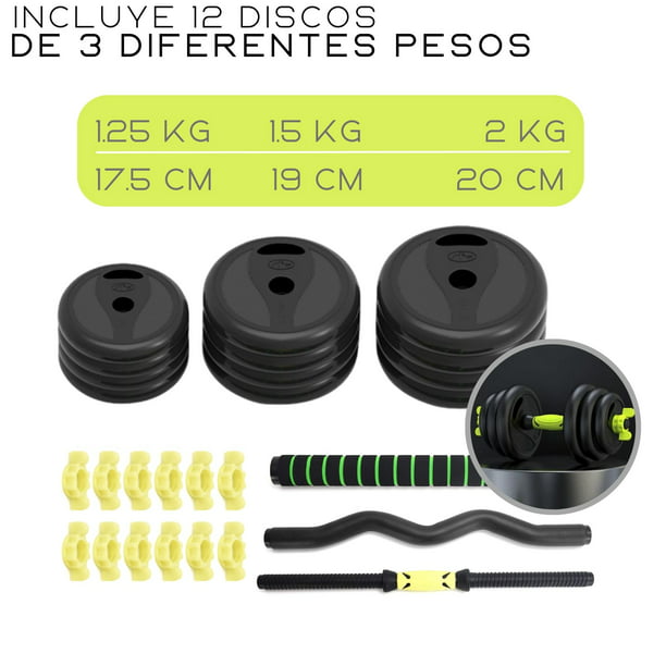 PICOOL Kit De Mancuernas Y Barras Multiusos 30 Kilos 5 En 1, pesas