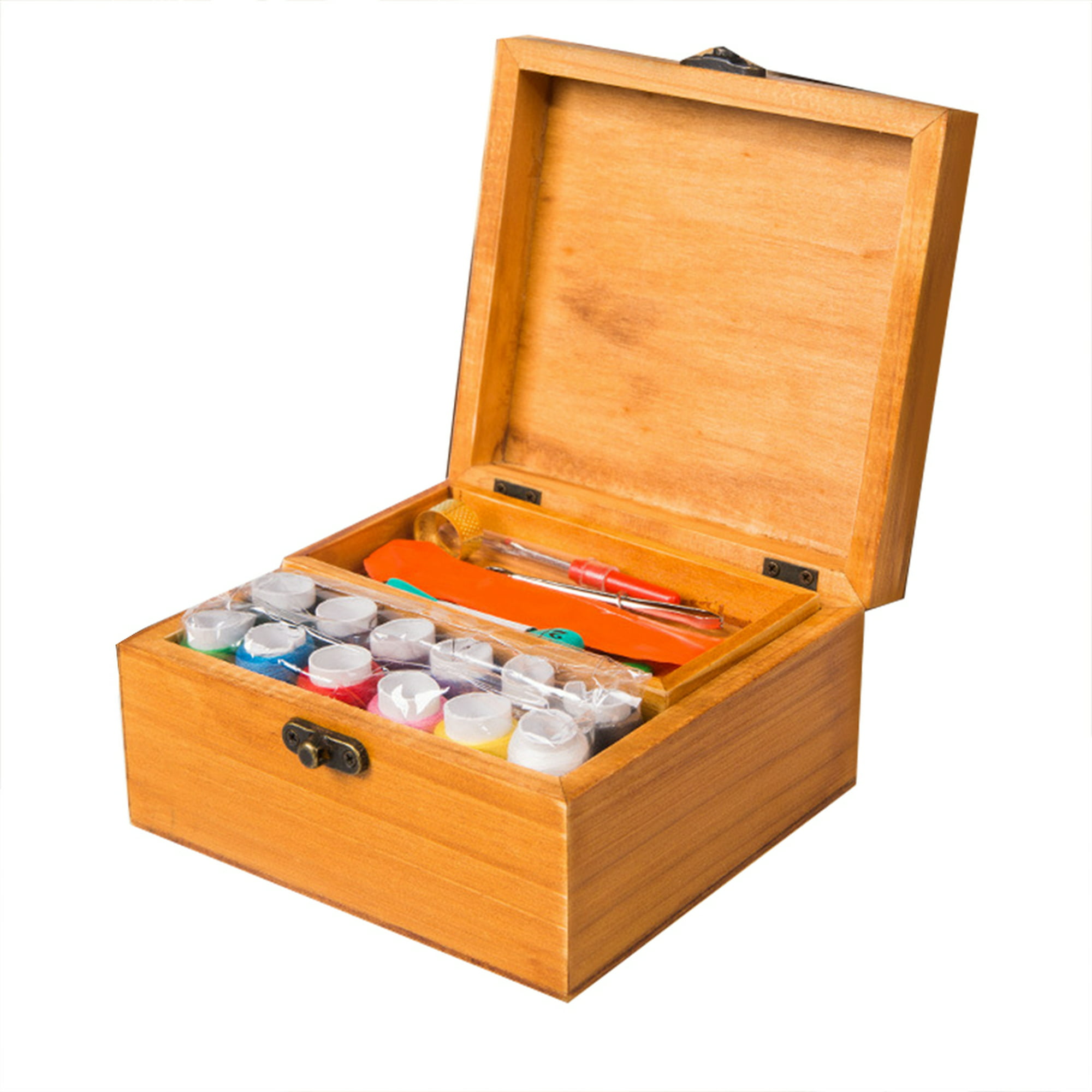 PRIMO SUPPLY Caja de costura expandible – Caja de madera de costurera para  almacenamiento de carretes de hilo – Caja de almacenamiento de kit de