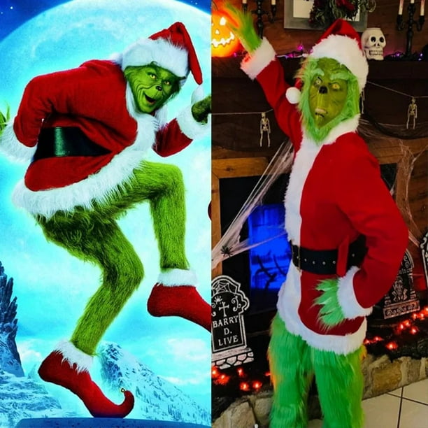 Disfraz De Navidad Máscara Grinch Verde+guantes Disfraz De C