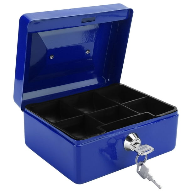 Mini caja fuerte, caja fuerte portátil y con cerradura con bandeja de  dinero y caja de seguridad de acero para llaves para objetos pequeños como
