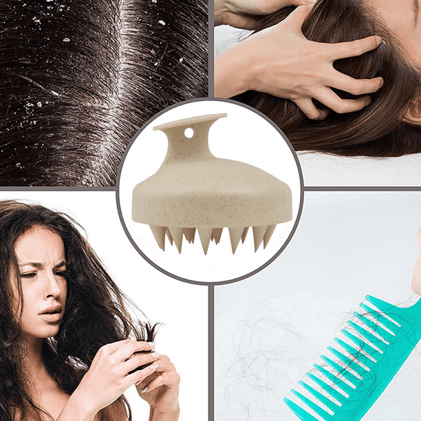 Cepillo del champú del masajeador del cuero cabelludo del pelo con cepillo  del masaje del Abanopi Masajeador de cuero cabelludo