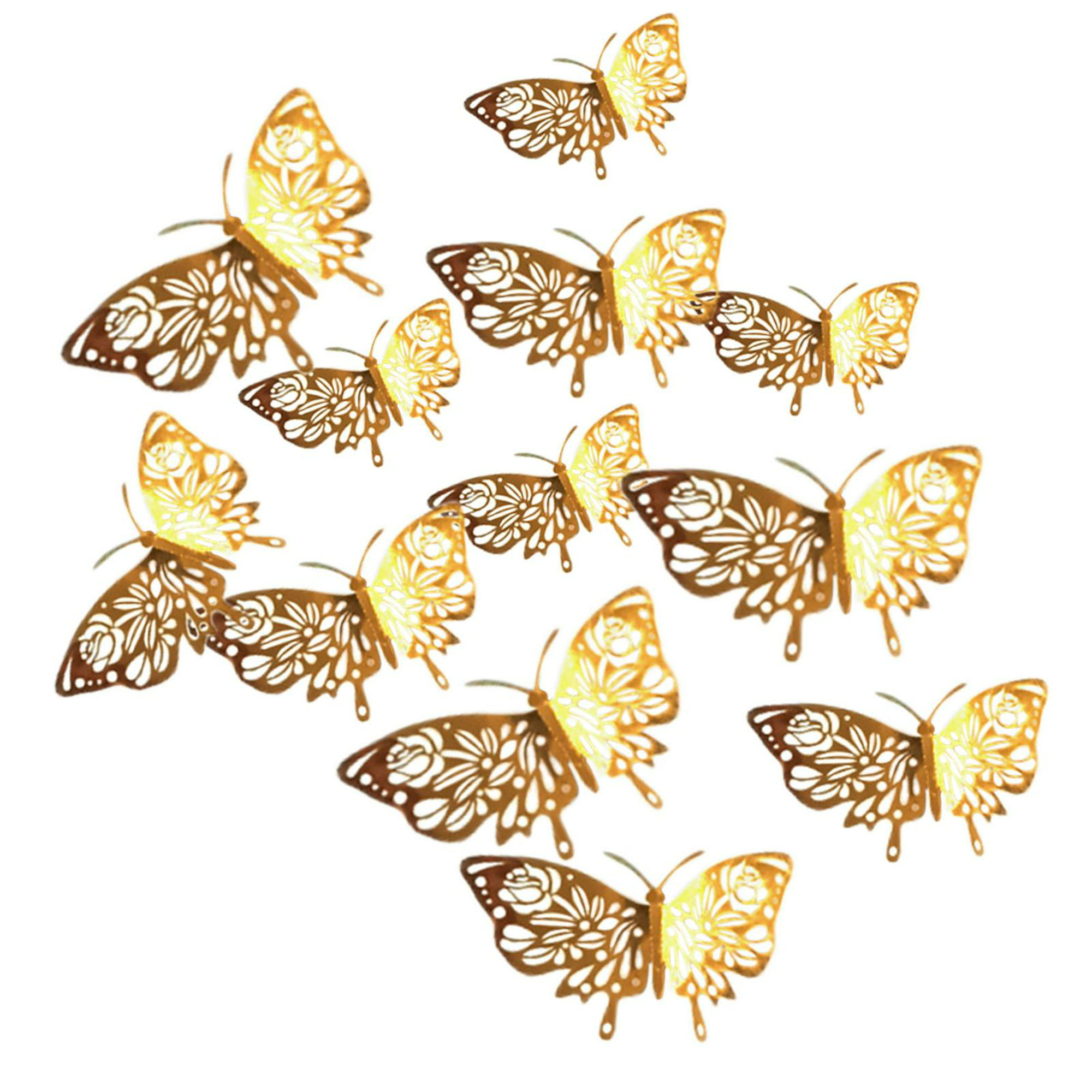 Mariposas decorativas dispersas Mariposas decorativas de  madera 2,5-6,5 cm 29 piezas-09004