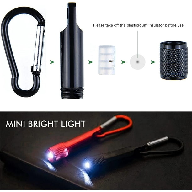 Mini linterna LED portátil de 14 piezas con llavero para