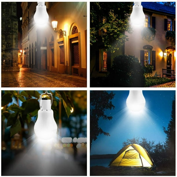 Lámpara de energía solar, luces LED portátiles, panel de energía solar,  iluminación LED para campamento, tienda de campaña, pesca nocturna, luces  de