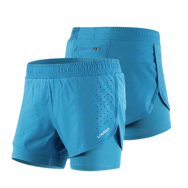 Shorts deportivos Shorts para correr 2 en 1 para mujer Secado rápido  Ejercicio de entrenamiento acti Lixada