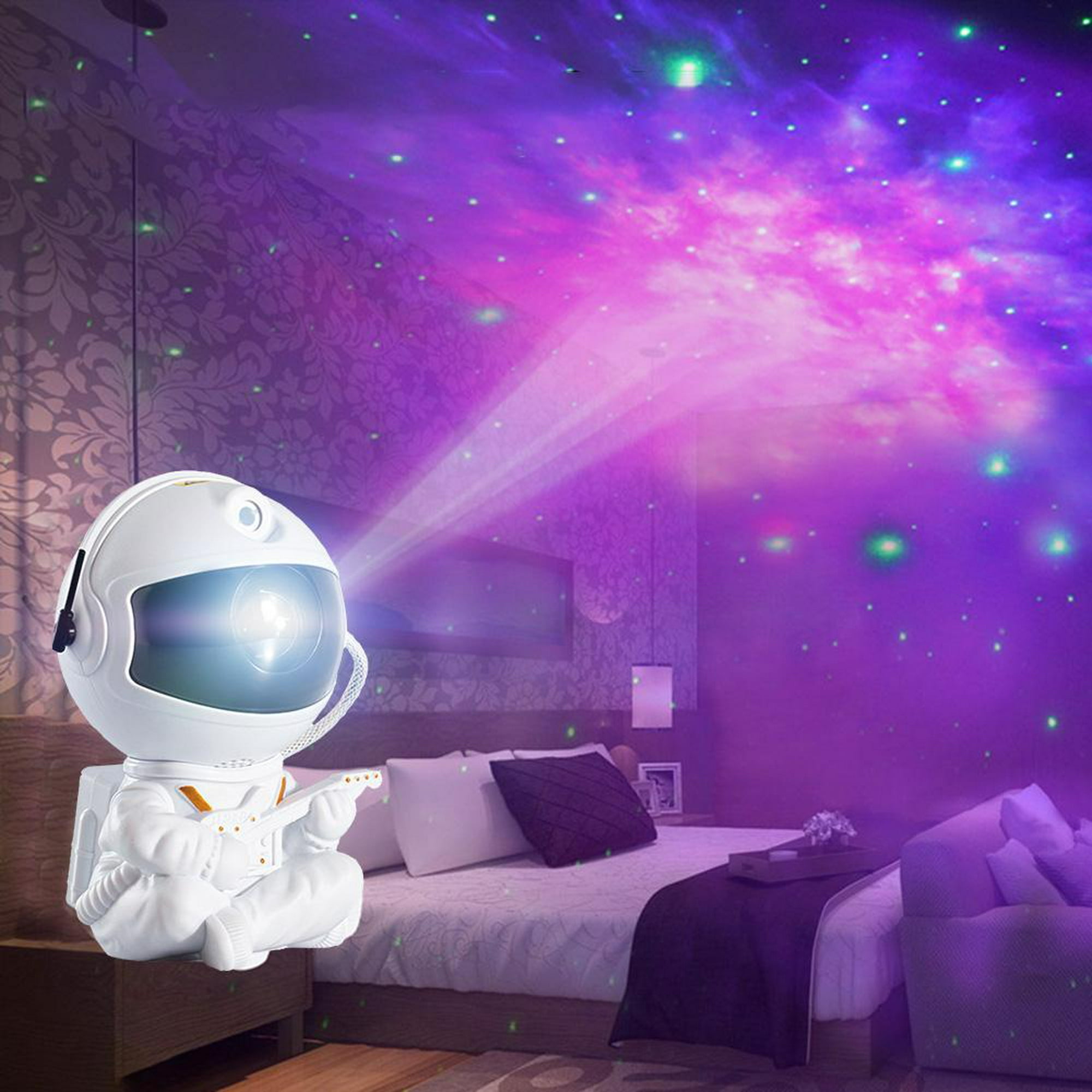 Lampara Proyector Estrellas Bebe, Proyector de estrellas de luz, proyector  LED, proyector de luz nocturna para niños, 9 modos de luz coloridos,  Astronauta Proyector Galaxy con Reproductor de Música : :  Iluminación