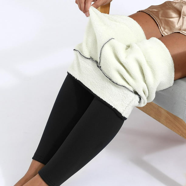 6 pares de mallas de forro polar para mujer, leggings térmicos de cintura  alta, mallas térmicas gruesas para invierno