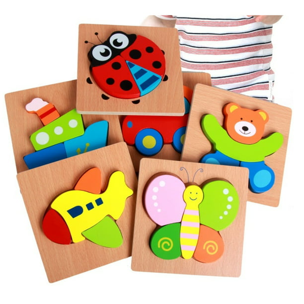 Rompecabezas para niños de 3 a 5 años, rompecabezas de madera coloridos de  24 piezas para niños pequeños que aprenden rompecabezas educativos para