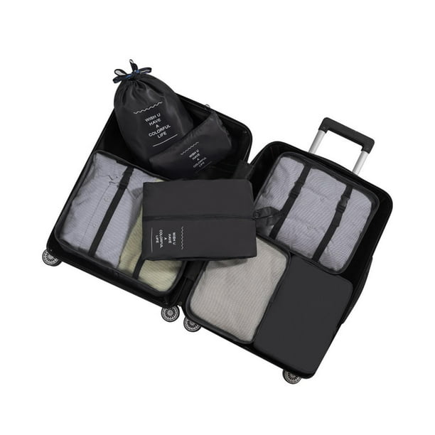 Organizador de equipaje de viaje expandible, juego de bolsas de  almacenamiento de 4/7 piezas organizadores de compresión para maleta  eficiente, uso