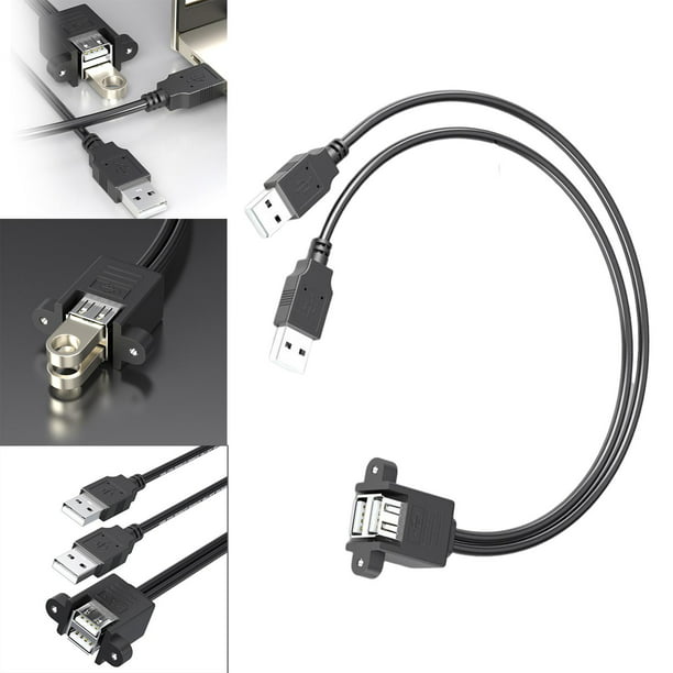 Cable de extensión USB 2.0 Cable de datos de carga USB Cable de Puerto USB  doble de alta velocidad para teléfono Computadora 03 m Sunnimix Cable de  extensión