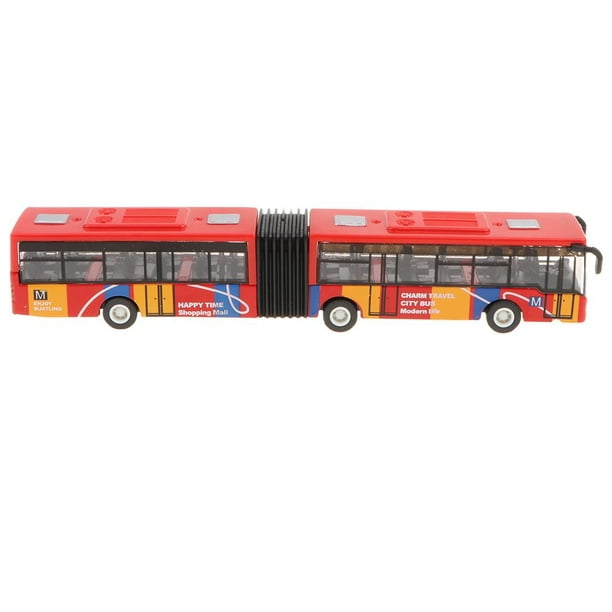 Juguete modelo de autobús de simulación, función de sonido de aleación, 5  juguetes abiertos para tirar hacia atrás para adornos, regalos  coleccionable