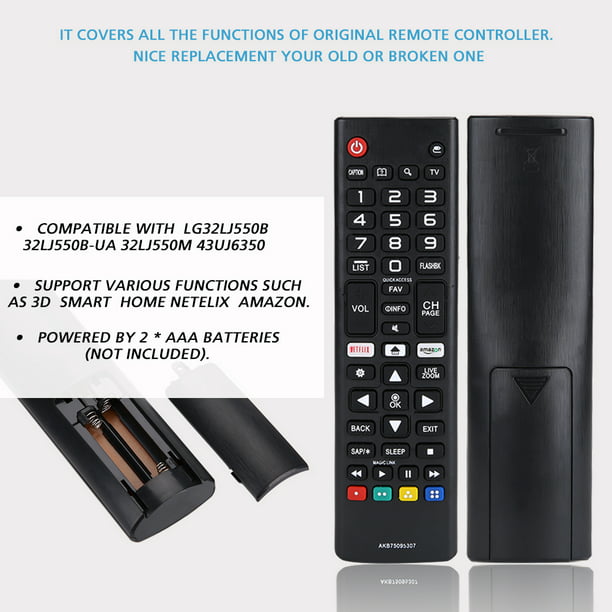 Mando tv control remoto television para LG televisor smart tv, television  lg mando a distancia compatible