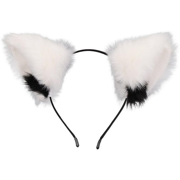 Diadema con orejas de gato, disfraz de animal, banda para el pelo