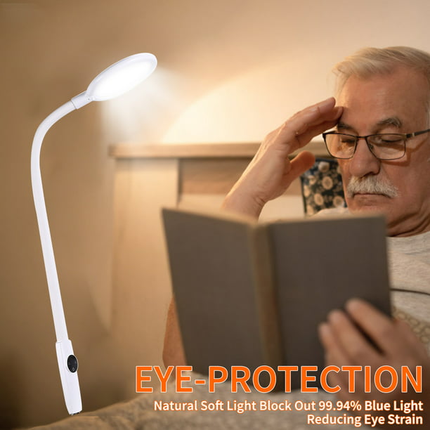 1 Lámpara De Mesa USB Recargable Lámpara De Escritorio Con Clip Cama  Lectura Libro Luz Nocturna LED Táctil 3 Modos Atenuación Luz De Protección  Ocular