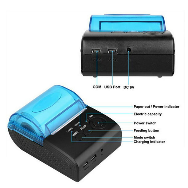 Pequeña impresora térmica portátil de de 58 mm para teléfono móvil EE. UU.  Yotijar Impresora Bluetooth