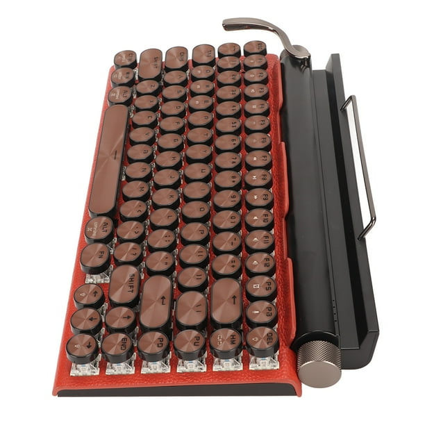 Teclado Mecánico Inalámbrico, Teclado Retro De Máquina De Escribir De 83  Teclas, Con Interruptores Azules Mecánicos Para Juegos, Con Tapas De Teclas