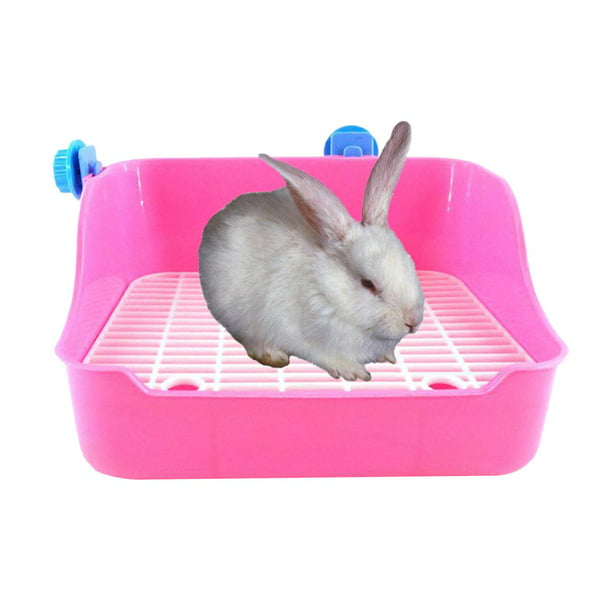 Paquete de 2-3 bandejas de caja de inodoro de conejo, orinal pequeño para  mascotas, bandeja de caca de conejillo de , color rosa 2 piezas Zulema