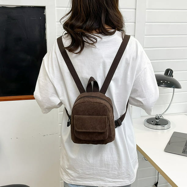 Bolsa Mini mochila de pana para mujer. mochila de viaje retro para niñas (café) Ehuebsd Nuevos Originales Walmart en línea