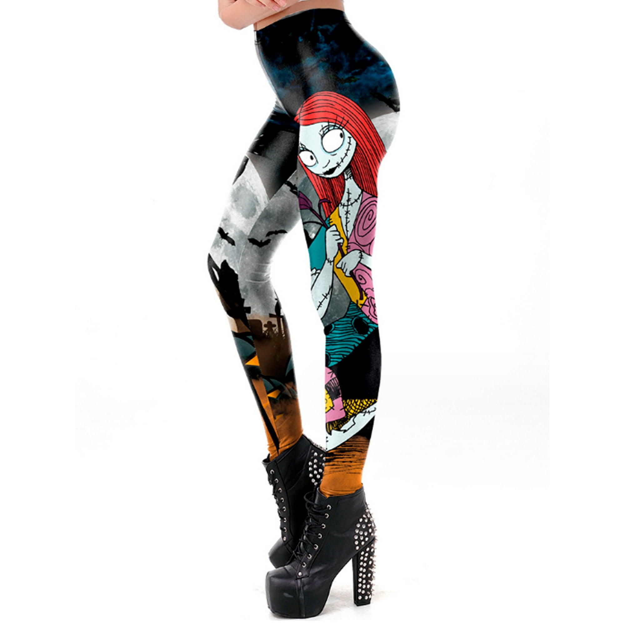 Leggings estampados para mujer, Leggings de Halloween, disfraz de  Halloween, pantalones elásticos divertidos para correr, mallas, pantalones  de entrenamiento