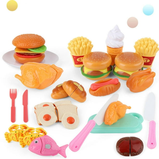 Eapura Juego de accesorios de cocina | Juego de cocina para niños con  música y luces | Juguete de microondas con 47 piezas de accesorios de  alimentos
