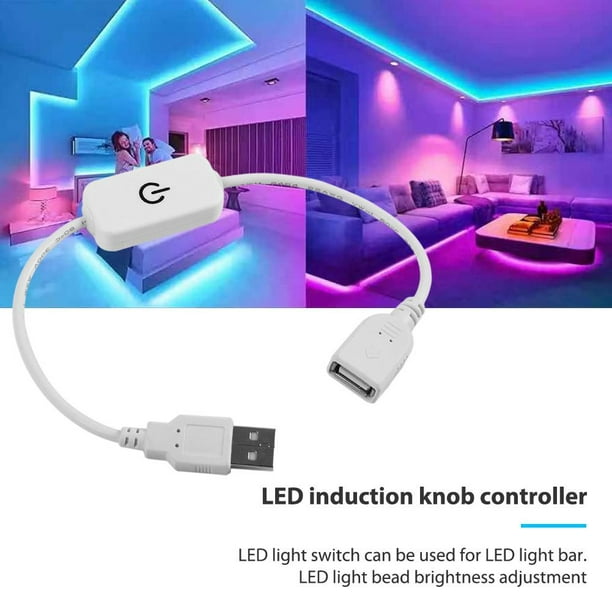 Luces LED con cargador USB e interruptor de Control táctil para