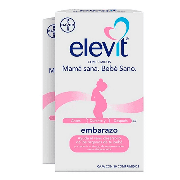 Elevit Bayer Vitaminas Y Minerales Con 60 Comprimidos Elevit Embarazo