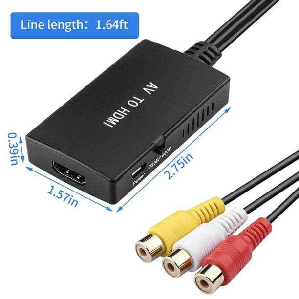 Family PC Store - El adaptador HDMI 2AV está diseñado para conectar y  transferir señales de puerto HDMI a puerto RCA (amarillo, blanco y rojo)  Este producto funciona como un transmisor de