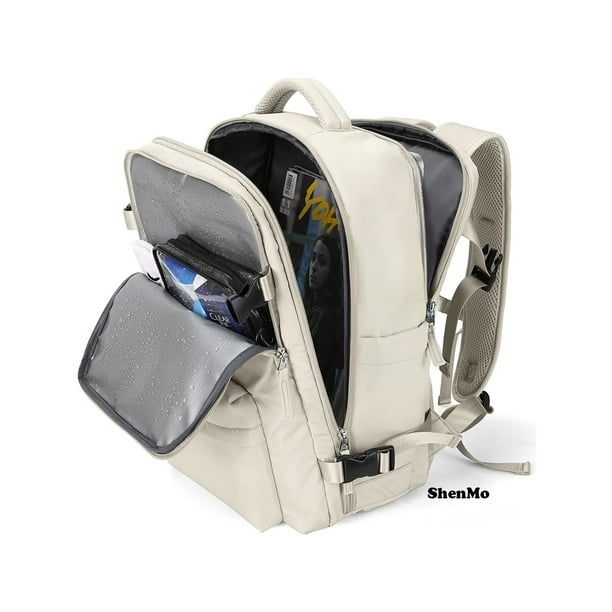 Mochila para laptop para mujer, bolsas de trabajo de 15.6 pulgadas, mochila  de viaje con cargador USB, mochila universitaria impermeable, mochila de