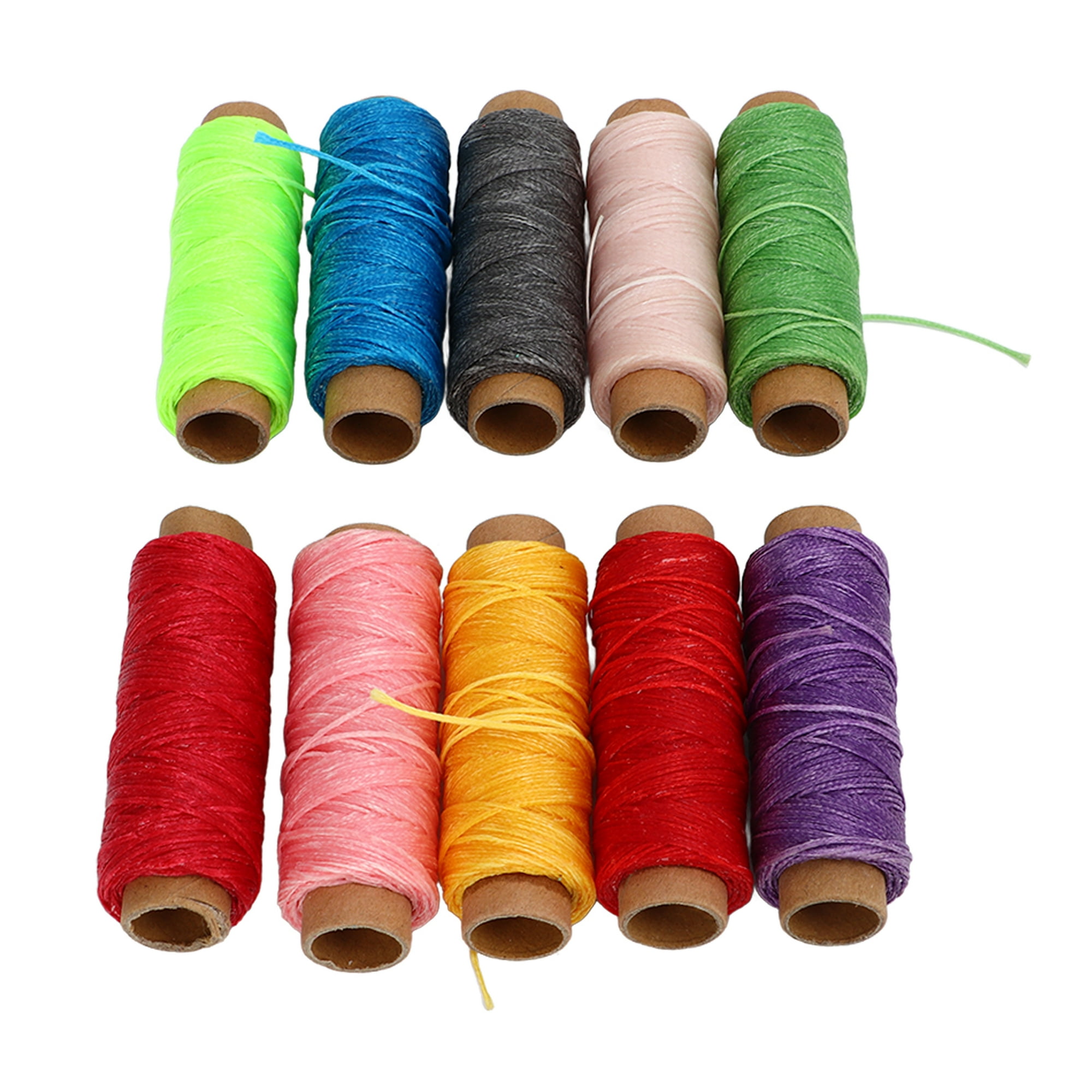 Comprar Cordón de hilo encerado para costura de cuero plano, 260M, 150D,  1mm, para manualidades de cuero, costura a mano