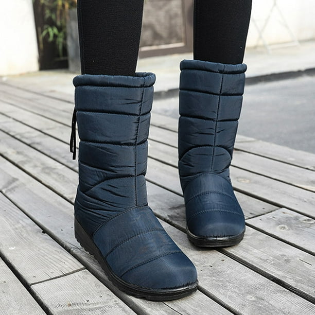 Botas de nieve de impermeable cálida con flecos de tubo alto de invierno para mujer Zapatos per Wmkox8yii ghj696 | Walmart en línea