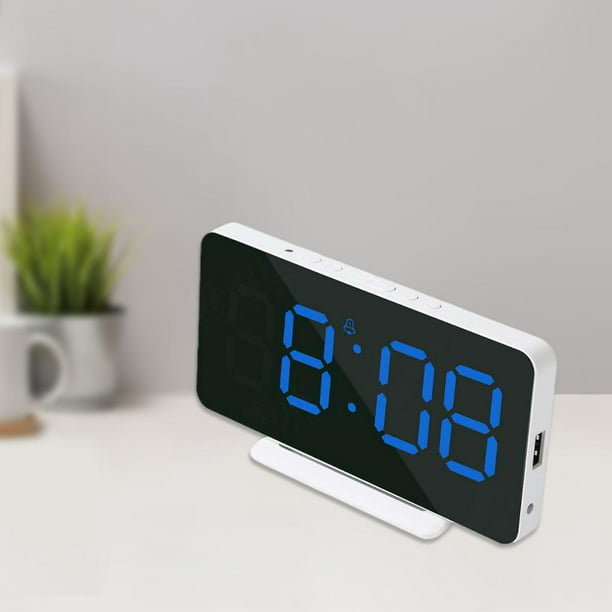 Reloj despertador Digital LED moderno, reloj despertador de escritorio o  pared, de temperatura Colck, fecha de repetición, s duales, ca rojo  Sunnimix reloj despertador digital