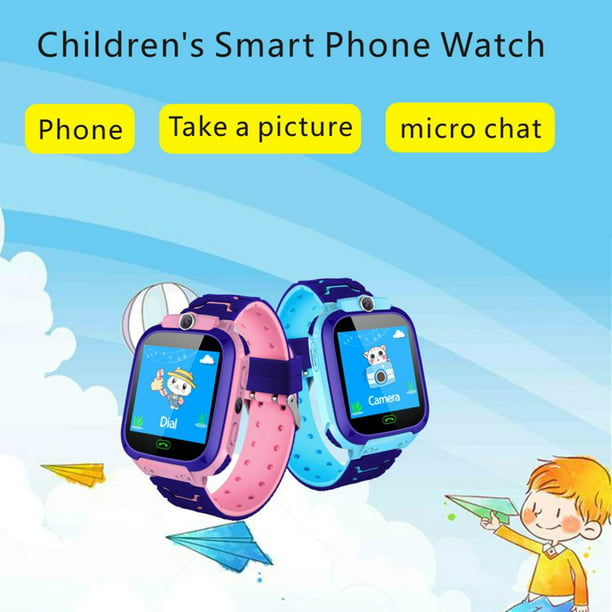 Reloj inteligente para niños, pantalla táctil, ubicación, fotografía,  teléfono, reloj (azul) Likrtyny Componentes de la computadora
