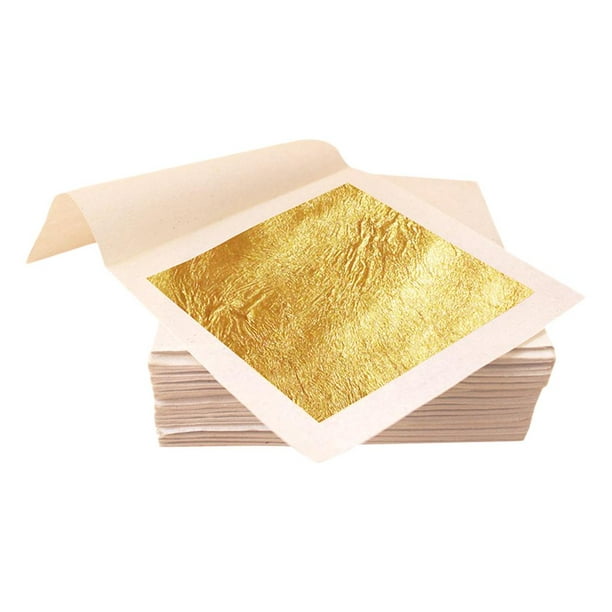 100 Piezas de Hojas de Papel de Aluminio Dorado, Plateado Y Dorado, Cm,  Arte Dorado, Manualidades - Oro Sunnimix hojas de papel de imitación