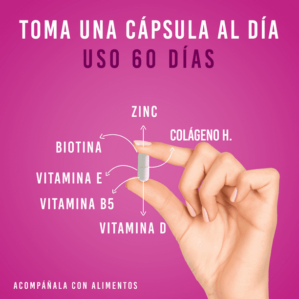 Vitaminas para Cabello Biotina Colageno Hidrolizado Vitamina E Vitamina B5  Vitamina C Zinc 60 dias e LIFEED5 HAIR SKIN NAILS | Walmart en línea