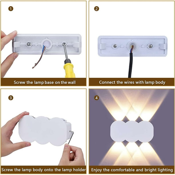 Piezas Luz de pared LED Exterior Interior 6W con sensor de movimiento 3000K  Luz de pared exterior IP oso de fresa Electrónica