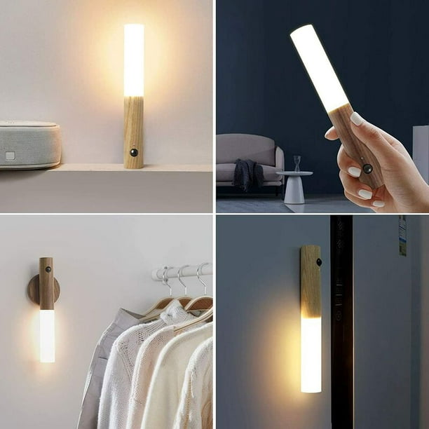 Aplique Luz Led Lampara Noche Sensor Movimiento Pared Usb Color Blanco