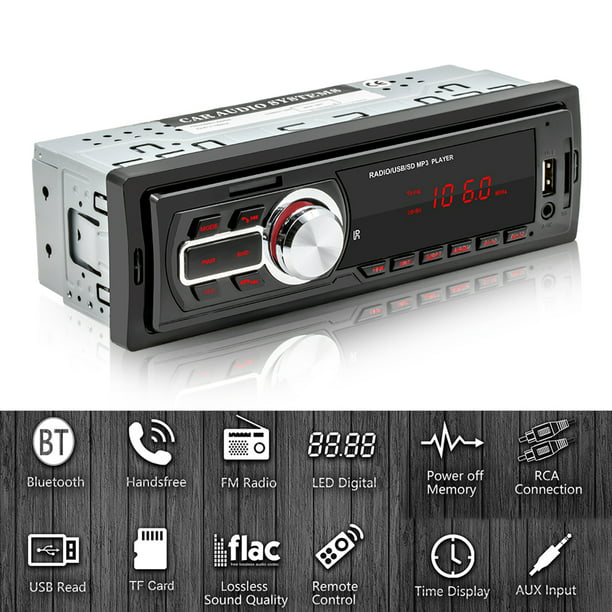 5208E Single DIN Car Radio Audio MP3 Player Bluetooth AUX-in TF USB Auto  Stereo Likrtyny Accesorios para autos y motos