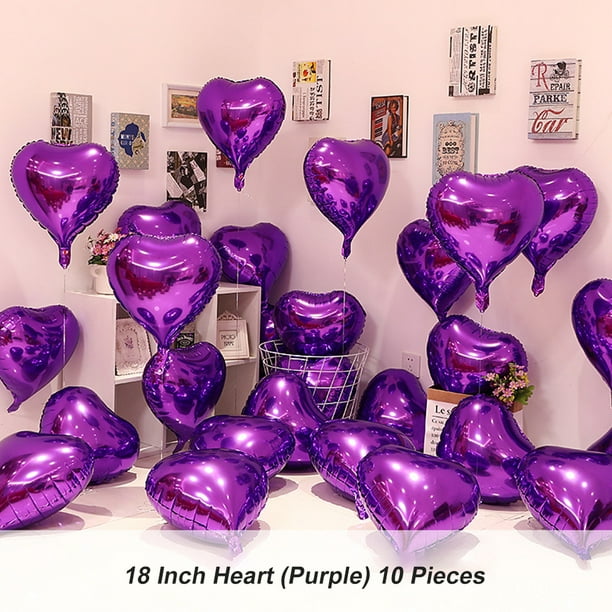 20 globos de corazón, globo en forma de corazón de 18 pulgadas, globos de  aluminio, globo de helio en forma de corazón para cumpleaños, boda, día de  San Valentín, baby shower, decoración