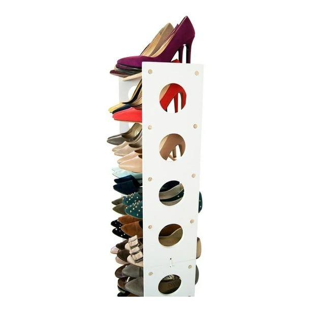 Estante para Zapatos Zapatero con 7 Compartimientos Organizador para Zapatos  Libros CD Blanco 27,5 x 26,5 x 110 cm