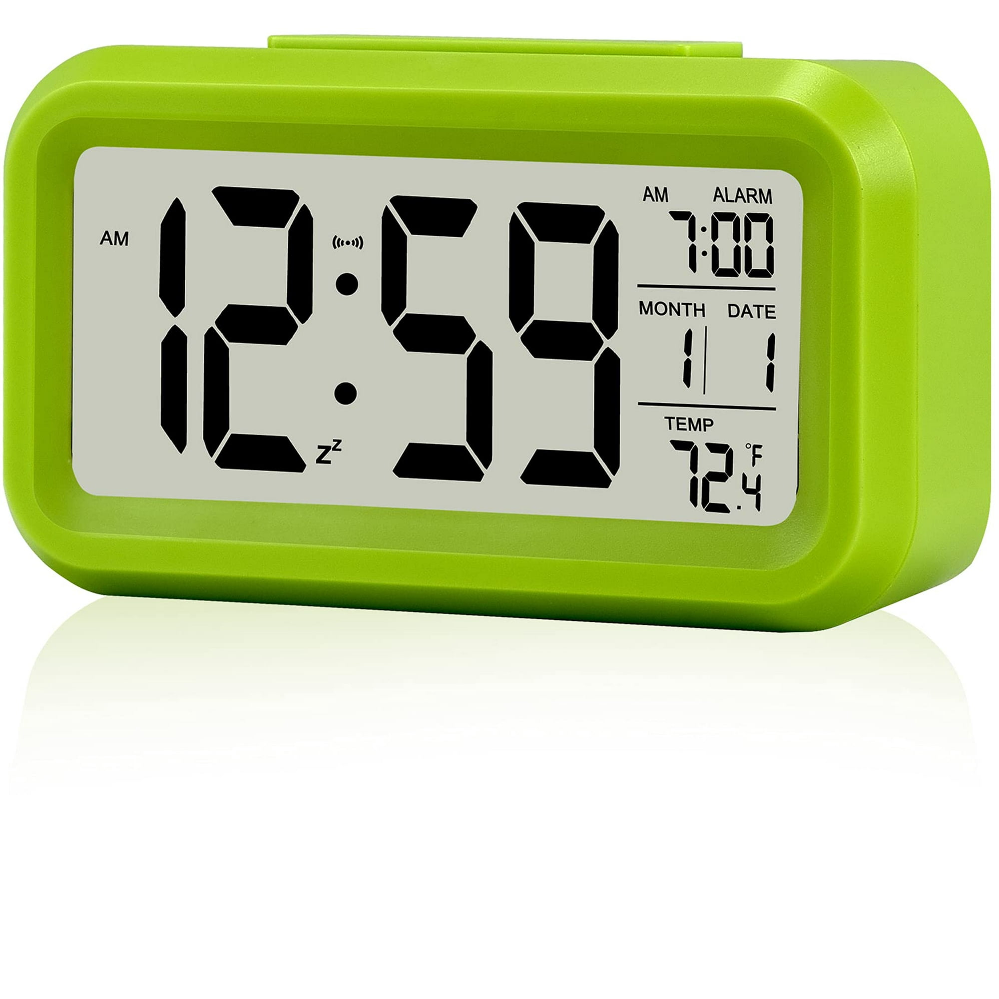Reloj despertador para niños, luz nocturna, multifuncional, funciona con  pilas, reloj despertador digital LED, pantalla grande, digital para el  hogar