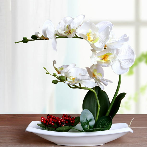 Inteprter Orquídeas artificiales, flores falsas, plantas en maceta