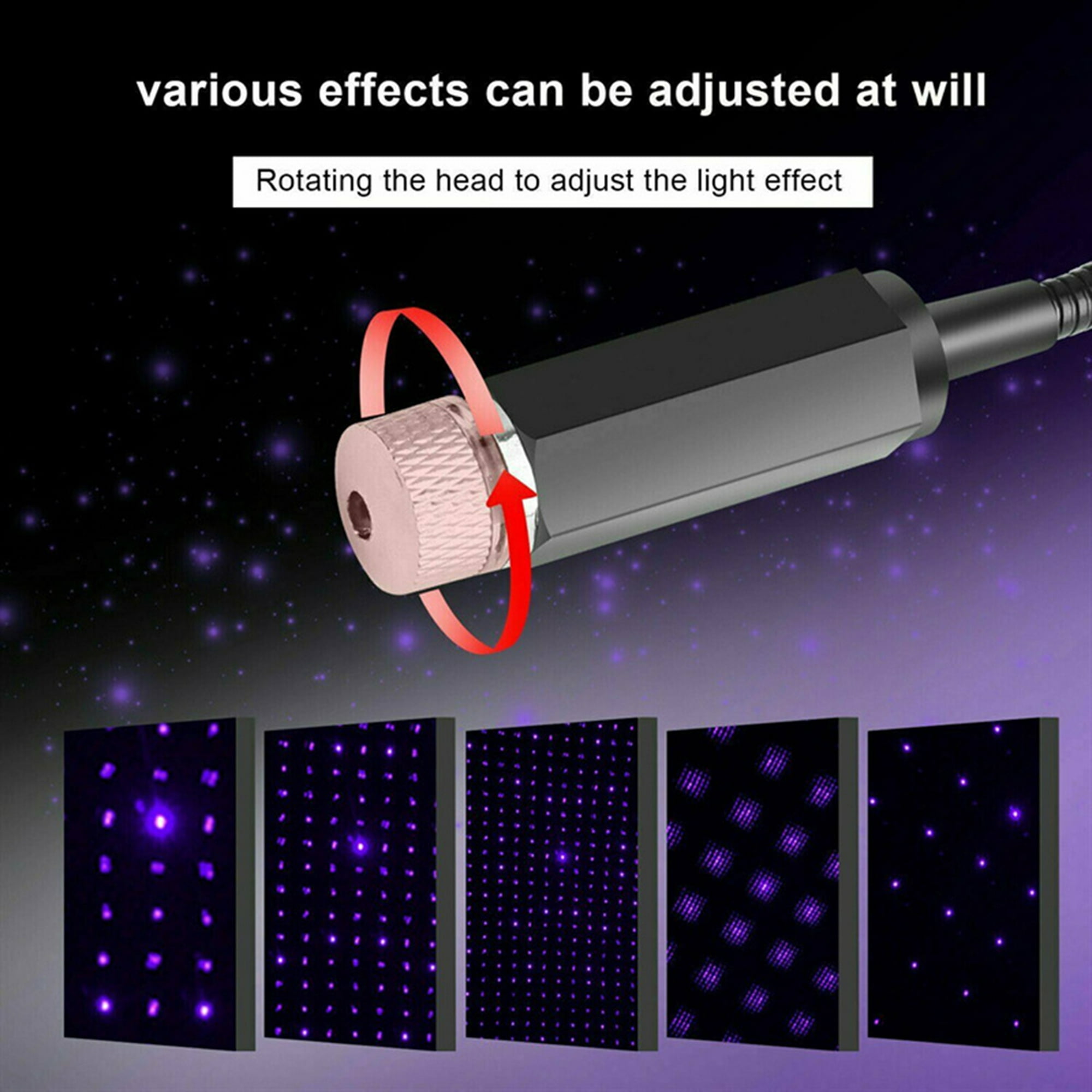 Luz LED Para Coche Mini Proyector Techo Estrella Luces De Noche